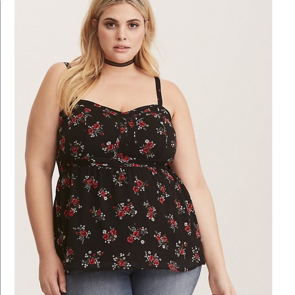 ❌SOLD❌ BLACK FLORAL CHIFFON CAMI - Picture 1 of 6